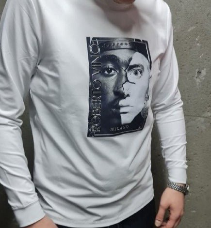 Roberto Vino 2Pac Edition רוברטו וינו חולצת טי-שירט לבן / אפור